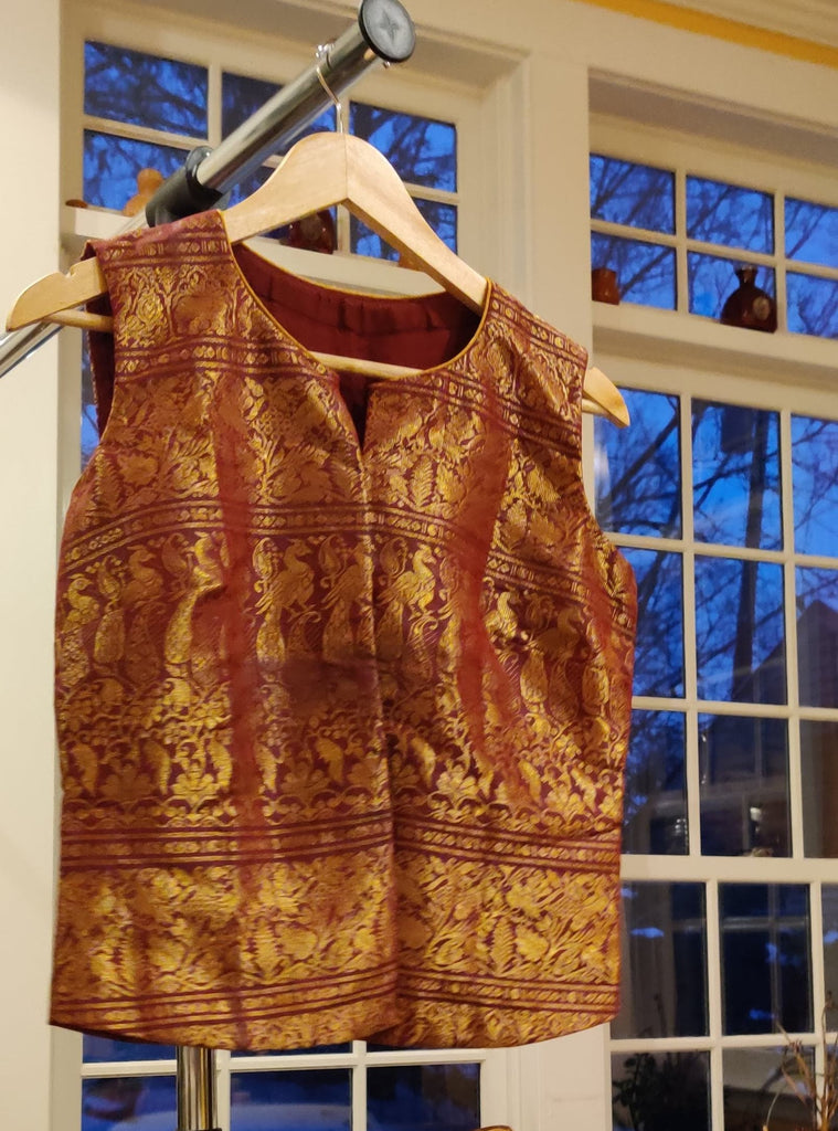 Silk Pallu Crop top