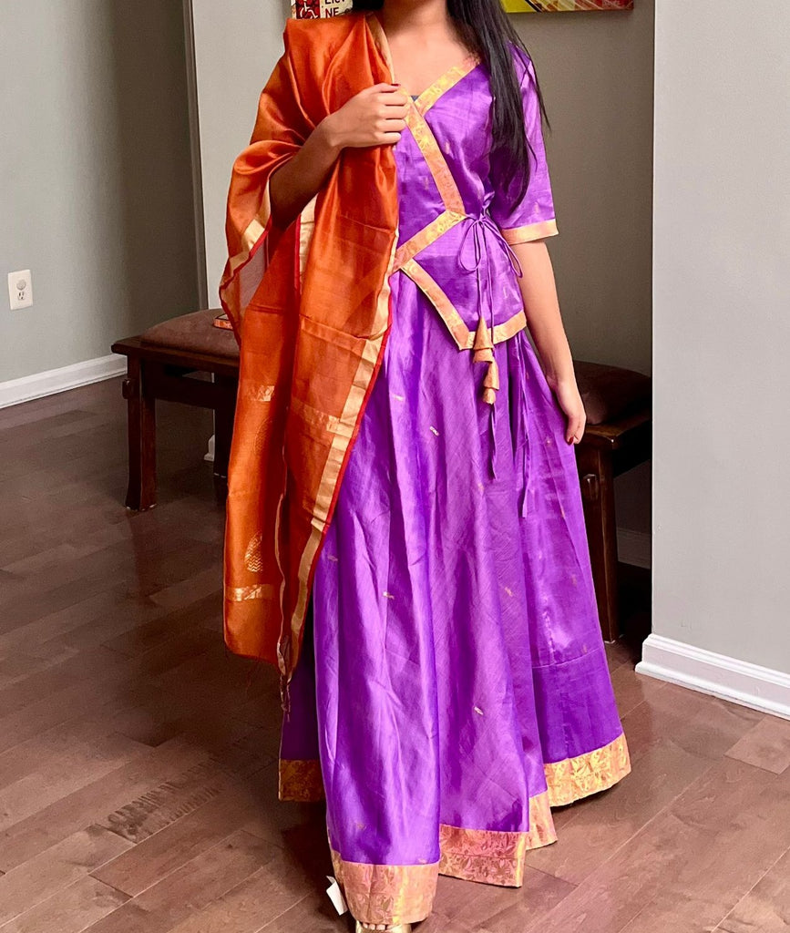 Silk Mauve Lehenga Set