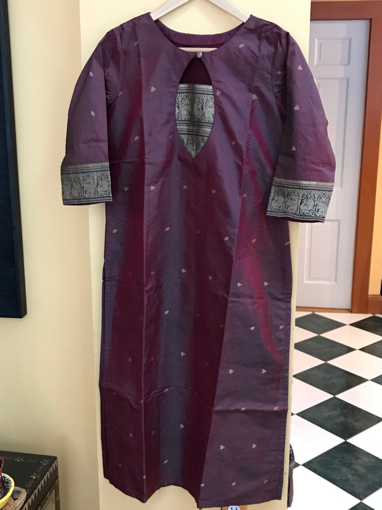 Heirloom Series - Kanchi Silk Maroon Long Kurta
