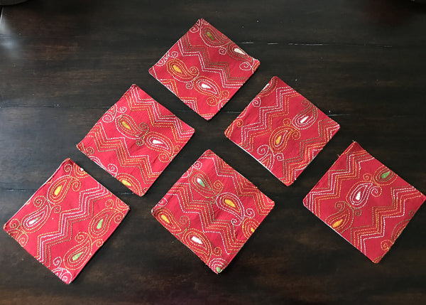 Hand Embroidered Kantha Coasters