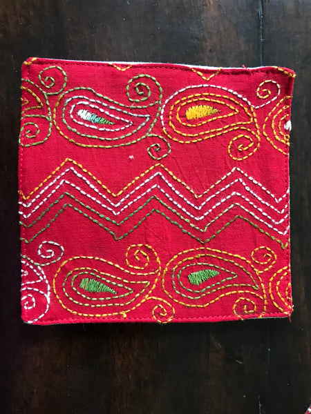 Hand Embroidered Kantha Coasters