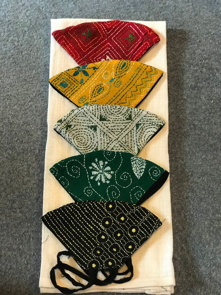 Kantha Embroidered Fabric Masks (Pack of 5)