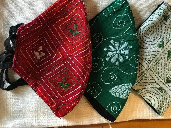 Kantha Embroidered Fabric Masks (Pack of 5)