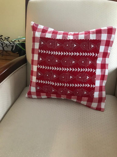Kantha Line - Cushion Covers Red