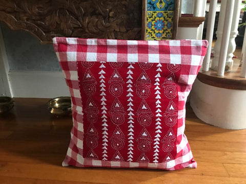 Kantha Line - Cushion Covers Red